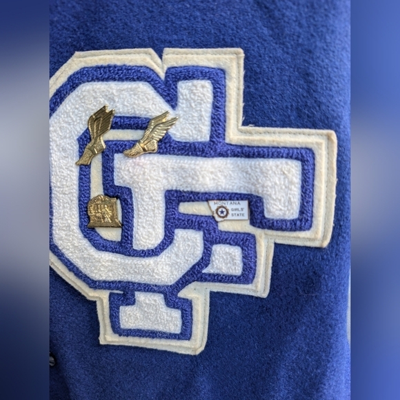 Vintage 1990 Letterman Wool Leather Varsity Jacket Track Wildcat Size 38 - Picture 3 of 8